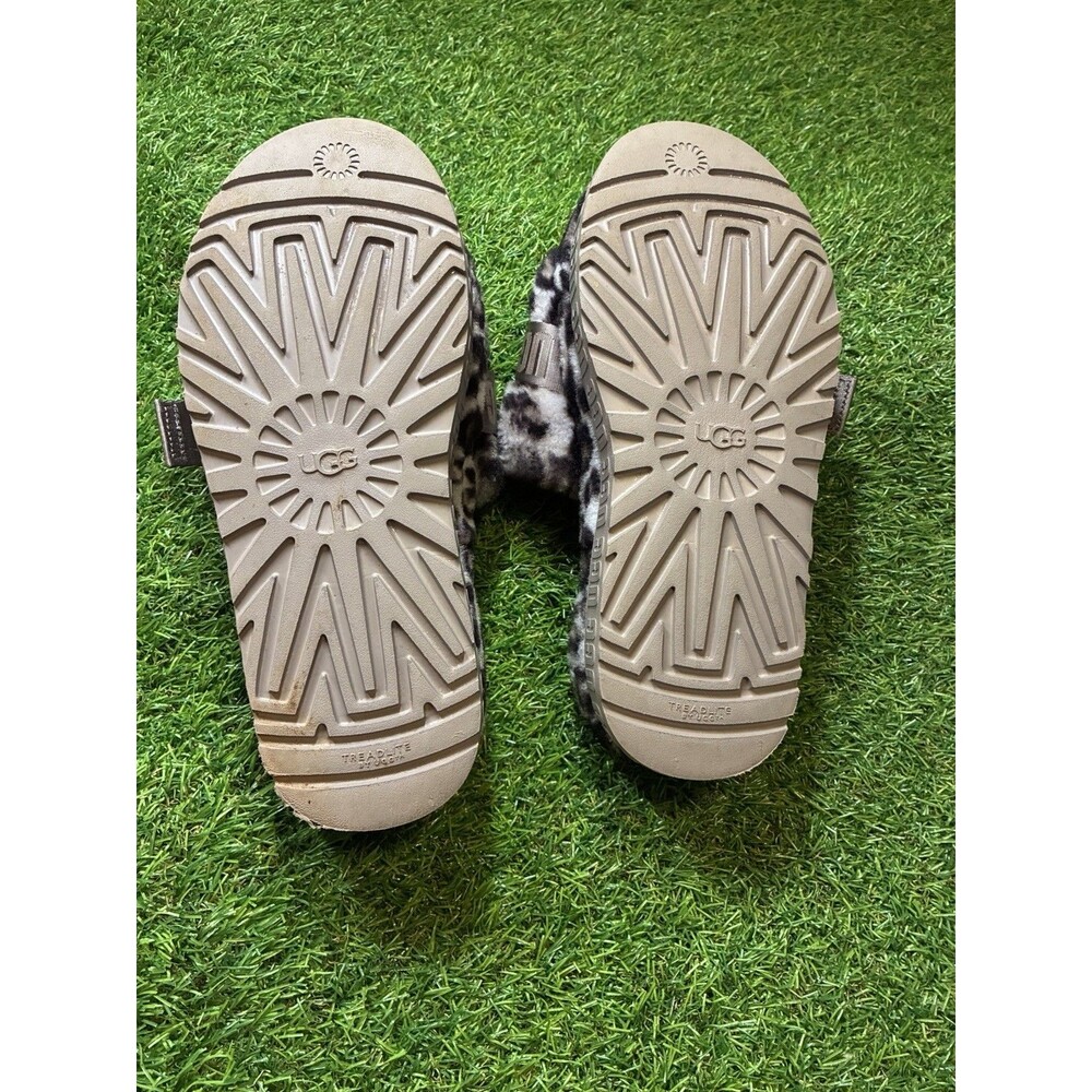 UGG Fluffita Leopard Print Platform Slide Slippers Womens Size 9 Sheepskin - Picture 7 of 7